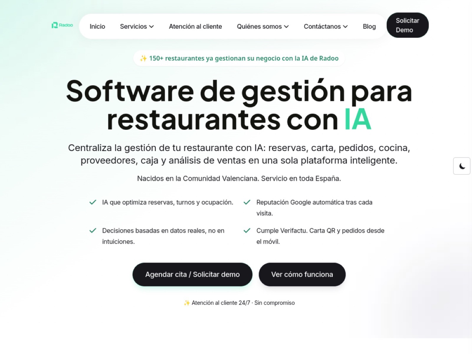 Radoo. Web para hostelería, de cartas digitales a delivery.